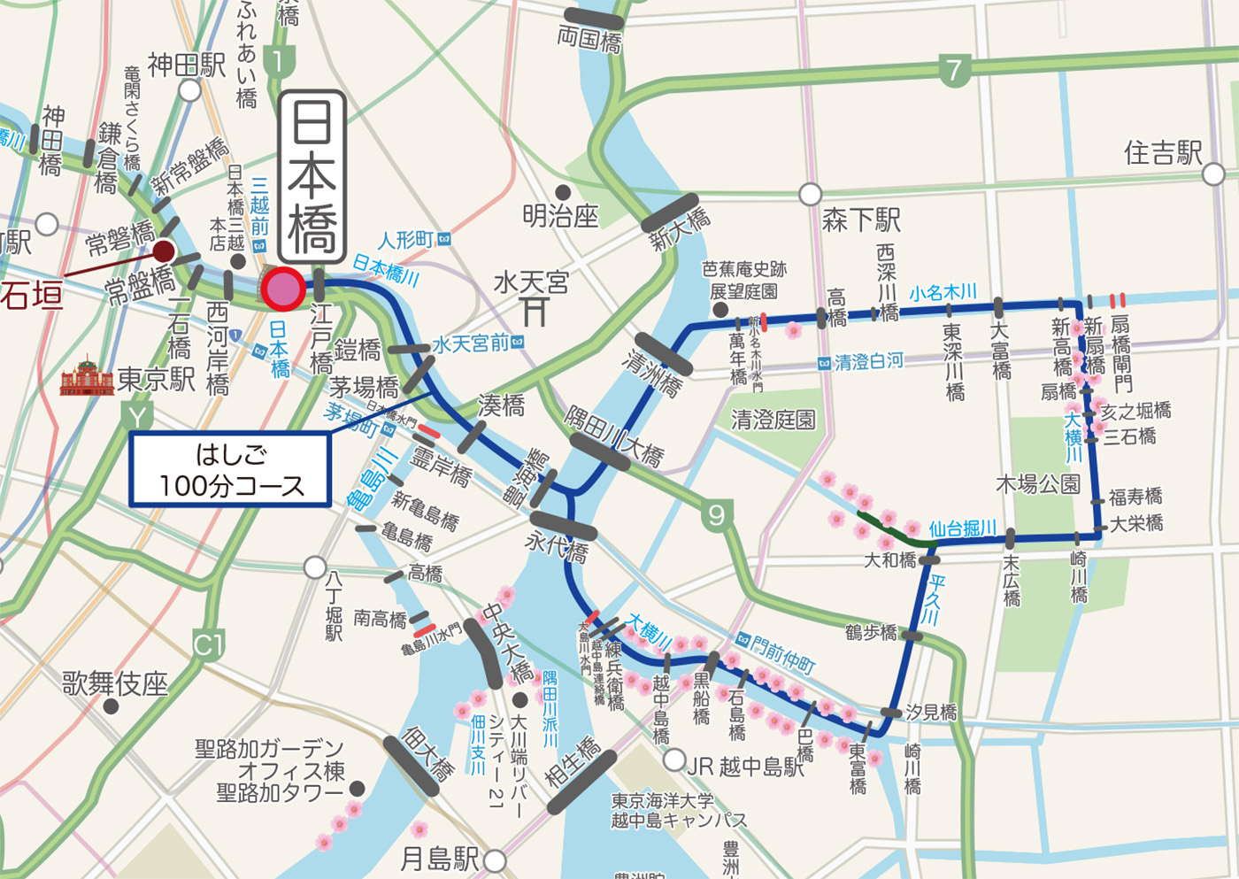 さくらのはしごクルーズ100分コース