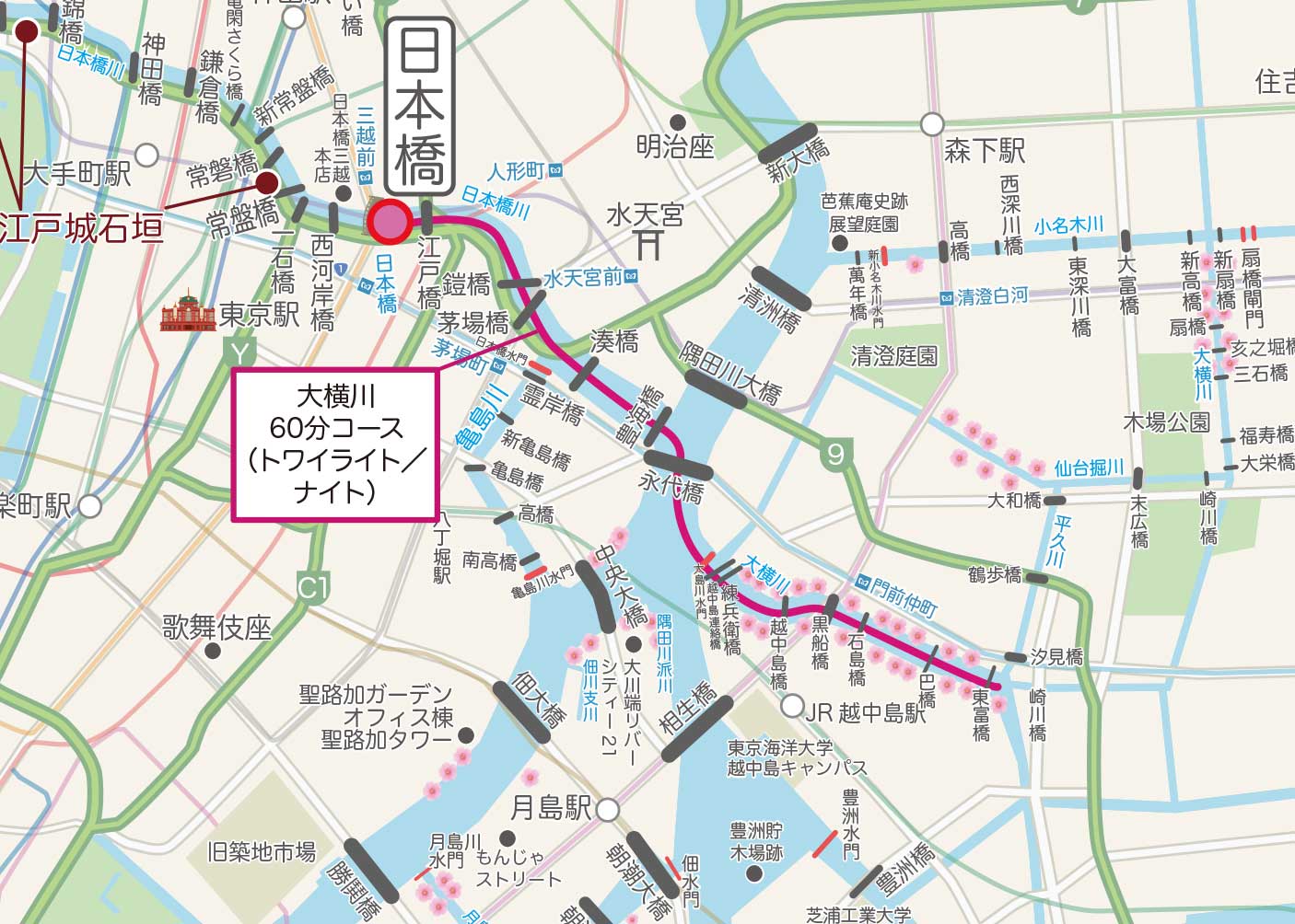 大横川さくらクルーズコース